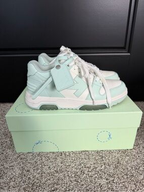 Off-White Out of Office White Mint Leather Sneakers EU 38